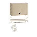 String - Hall hyllsystem V ask/beige - Träfärgad
