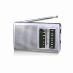 HAEGER Goal - Radio AM/FM Portable avec antenne télescopique avec dragonne de 32 cm, Connexion Jack Casque