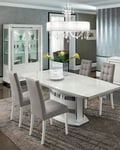 Camel Dama Bianca Day White Italian Extending Dining Table with Extension