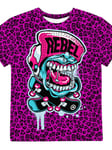Rebel Dark Pink Leopard Junior T-shirt