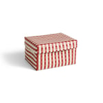 HAY Maxim Stripe Box -säilytyskori L 26,5x35,5 cm Röd-sand