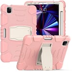 Samsung Tab S7 Plus 12.4 T970 T975 Étui de Protection en Silicone pour Tablette Enfant Rose