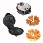 Waffle Maker Iron Heart Shaped Electric Machine Food Grade Nonstick Coated, Stainless Steel Belgium American Waffle, Adjustable Temperature Control, 1200W Kitchen Gift