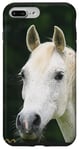 Coque pour iPhone 7 Plus/8 Plus Motif Tête De Cheval Blanc avec coeur d'amour doré Mignon