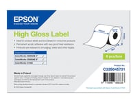 Epson - Högblank - Permanent Akrylhäftning - Mikroporös - Rulle (10,2 Cm X 58 M) 8 Rulle (Rullar) Löpande Etiketter - För Colorworks Cw-C6000ae, Cw-C6500ae, Cw-C6500pe, Tm-C7500, Tm-C7500g