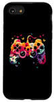 Coque pour iPhone SE (2020) / 7 / 8 Manette de jeu florale - Amateur de jeux vidéo vintage