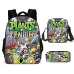 Plants Vs. Zombies 3-pack set barnryggsäckar spel periferi flickor pojkar ryggsäckar skolväskor tecknad film dagis ryggsäck present 4