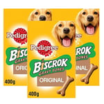 Pedigree Biscrok Gravy Bones Adult Dog Treat Biscuits (pack Of 3)