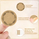 Jul, 500 st 4 cm etiketter, kraftpapper, självhäftande, runda julestickers för märkning, självhäftande gåvoklistermärken, jul, för del