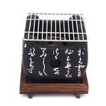 DZAY Japanese Barbecue Grill,Mini Charcoal BBQ Grill Table Top Charcoal Japanese Portable Cooking,Portable Tabletop Japanese BBQ Grill Food Charcoal Stove with Wire Mesh Grill and Base (Square)