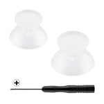 eXtremeRate Transparent Clear Replacement 3D Joystick Thumbsticks, Analog Thumb Sticks with Cross Screwdriver for Nintendo Switch Pro Controller