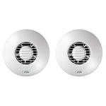 Airflow iCON 30 Extractor Fan 230V 100mm Outlet, White, 27 W & iCON ECO 15 240V 100mm Extractor Fan Outlet, White