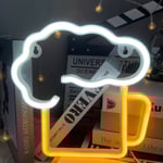 Öl Neon Skyltar Öl Skyltar Gul Vit Neon Ljus Väggdekor för Bar Nattklubb Strand Butik Design Semesterfirande Fest Dekor