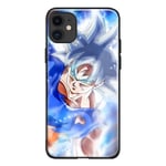 Goku Super Saiyan White God Dragon Ball DBS DBZ Japanese Anime Tempered Glass Soft Silicone Manga Phone Case Cover Shell (iD#304,iPhone X)