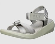 Fly London Womens UK 3 EU 36 Bena Wedge Heel Silver Cloud Touch Close Sandals