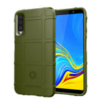 Samsung Galaxy A7 (2018) anti-shock grid texture case - Green Grön