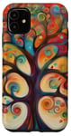 Coque pour iPhone 11 Motif arbre de vie vibrant
