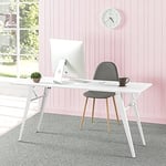 Zinus Lindy Desk Table 160x60x73 cm - Metal Folding Office Desk - Multipurpose folding table - White