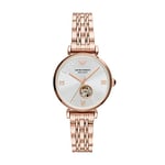 Emporio Armani Watch for Women, Automatic Movement, 34 mm Rose Gold Stainless Steel Case with a Stainless Steel Strap, AR60023