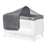 hauck Pare Soleil et Moustiquaire Lit Bebe, Protection UV 50+, Filet Anti Moustique Respirant, Facile à Installer avec Elastique et Velcro, Pliable, Gris