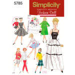 Simplicity Fashion Doll Clothing Sewing Pattern, 5785