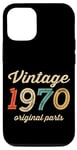 Coque pour iPhone 12/12 Pro Vintage 1970 Original Parts Birthday Lampe Italique