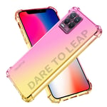 LINER Case for Realme 8 Pro/Realme 8 4G Case, Gradient Color Ultra-Slim Crystal Transparent Cover Clear Back [Anti-Yellow] Soft TPU Flexible Silicone Shockproof Bumper Phone Cover, Pink/Gold