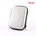 Storage Box Earphone Case Usb Cable Pouch Silver