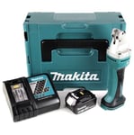 Makita DJS 161 RT1J 18 V Li-Ion Cisaille métal avec Coffret de transport Makpac + 1x Batterie 5,0 Ah + Chargeur