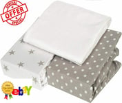 Peek-A-Boo Cot Bedding Set Baby White Grey Polka dots Sheets 3pcs BABY-SAFE 