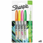 Set of Felt Tip Pens Sharpie Neon Multicolour 4 Pieces 1 mm (12 Units)