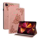 Apple iPad Pro 11 3rd Gen (2021) Fodral med fjärilar, Rosa