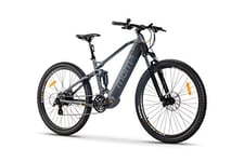 moma bikes VTT Electrique VAE, EMTB 29", Full Suspension, Shimano 24 Vitesses & Freins a Disque Hydraulique Batterie Intégrée ION Lithium 48V 13Ah