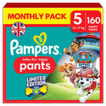Pampers Baby-Dry Nappy Pants Paw Patrol Edition Size 5, 160 Nappies, 12kg-17kg