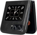 Housse Pour Motorola Moto Razr 2022 Etui, Cuir Pc + Tpu Cadre Protection Coque, Noir