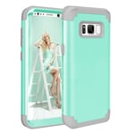Zhangsihong Phone Protective Case For Galaxy S8 + / G9550 Dropproof 3 in 1 No gap in the middle Silicone sleeve for mobile phone(Black) (Color : Mint Green)