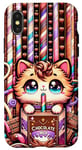 iPhone X/XS Kawaii Chocolate Milk Cat - Charming Japanese-Inspired Art Case
