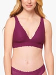 sloggi Zero Feel Lace 2.0 Crop Top, Wine