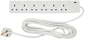 Pro Elec plpl12947 5 m 6 Gang Individually Switched Extension Lead - White