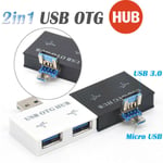 Usb 3.0 2 Port 2in1 Otg Hub Laptop Micro Charging For A Black