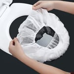 10pcs Disposable Toilet Seat Cover Non-woven Fabrics Elastic Toi White