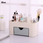 Storage Box With Drawer Container Makeup Organizer Blue