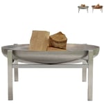 Arpe Studio - Brasero pour barbecue de jardin extérieur en acier couleur rouille Crate Couleur: Silver - Taille: ø 79 x h 38,5 cm