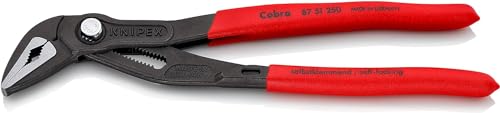 Knipex Cobra® ES Pince multiprise ultra-effilée grise atramentisée, gainées en plastique antidérapant 250 mm (carte LS/blister) 87 51 250 SB