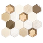 mosaik ws hexagon crystal/stone mix 3d beige 7,3x0,8
