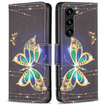 BF Pattern Printing Leather Series-2 Samsung Galaxy S23 Plus etui - Jewelry Butterfly