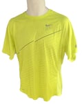 New NIKE RUN Mens DriFit Stay Cool Ventilated Gym Top Shirt Lemon Zest M