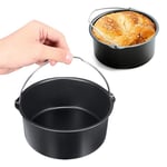 Non-Stick Baking pan Cake pan, Cake Barrel air Fryer Accessories 6"/ 7" / 8"air Fryer deep Fryer Bread Basket Pizza Plate (Gold 7 inch)
