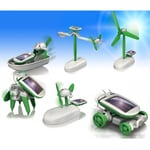 6 soldrivna leksaker - byggsats för barn