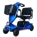 Home Accessories Elderly Disabled Powered Mobility Scooter Intelligent Electric Wheelchair Fourwheeled Wheelchair Foldable Detachable long Range Travel Scooter Comfort Seat for Disabled Elderly Blu